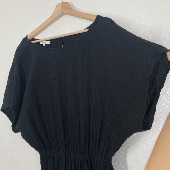 Z SUPPLY Jumpsuit Womens Medium Black Crinkle Gauze Elastic Waist ZP222233S - Picture 4 of 16